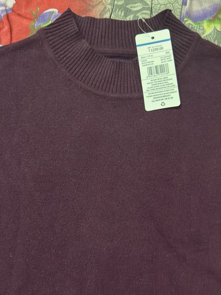 Burgundy Turtleneck Sweater
