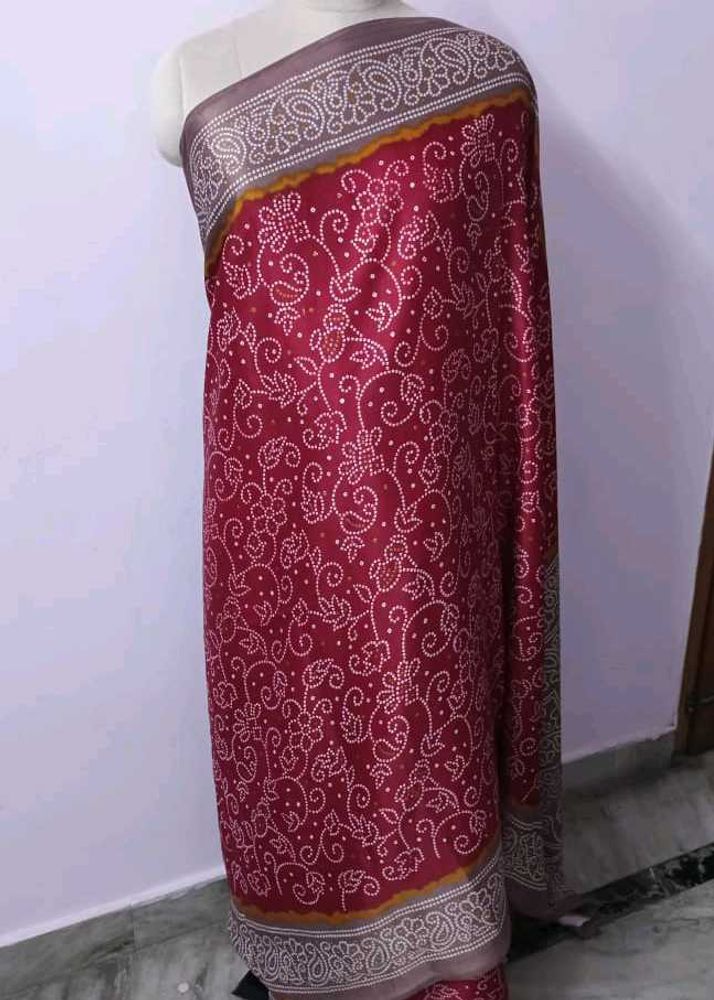 Elegant Maroon Bandhani Saree