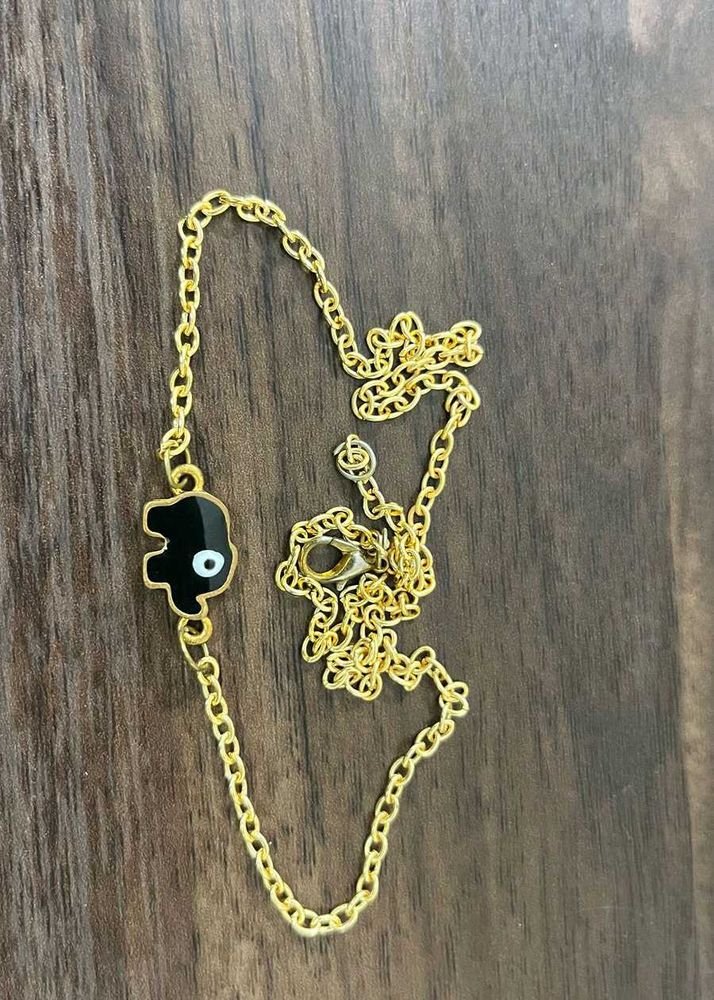 Evil Eye Elephant Gold Chain Necklace