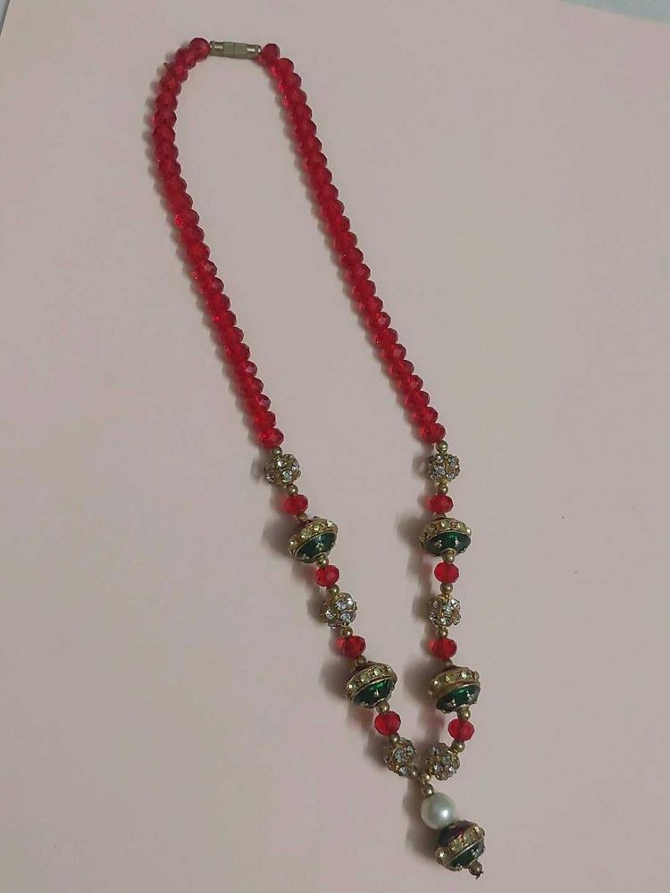 Red Beaded Necklace