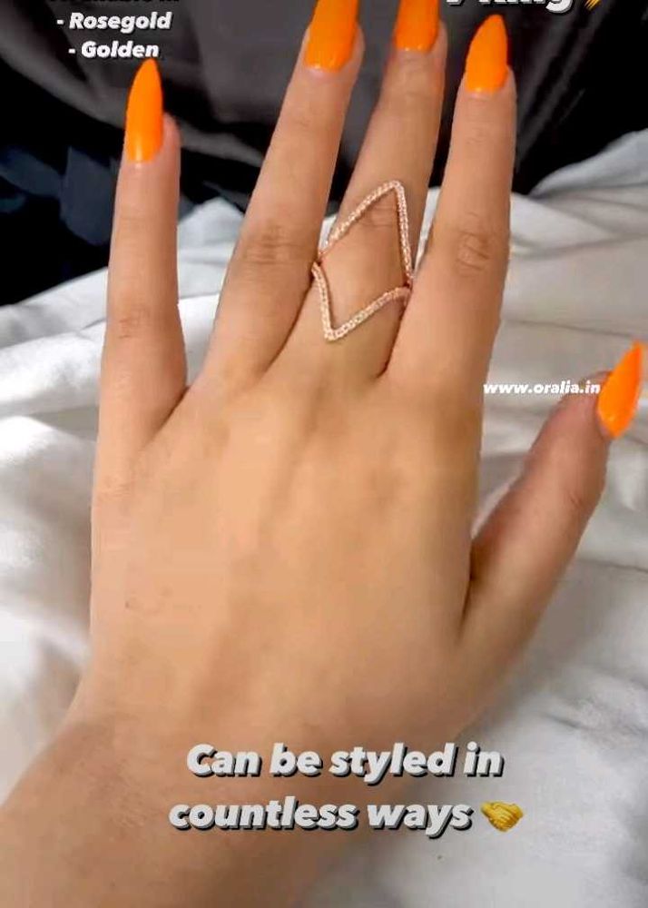 Rose Gold Geometric Ring antiternished