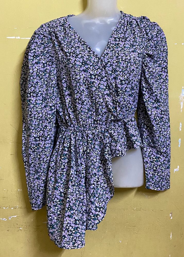 Highlow Lavender Print Top