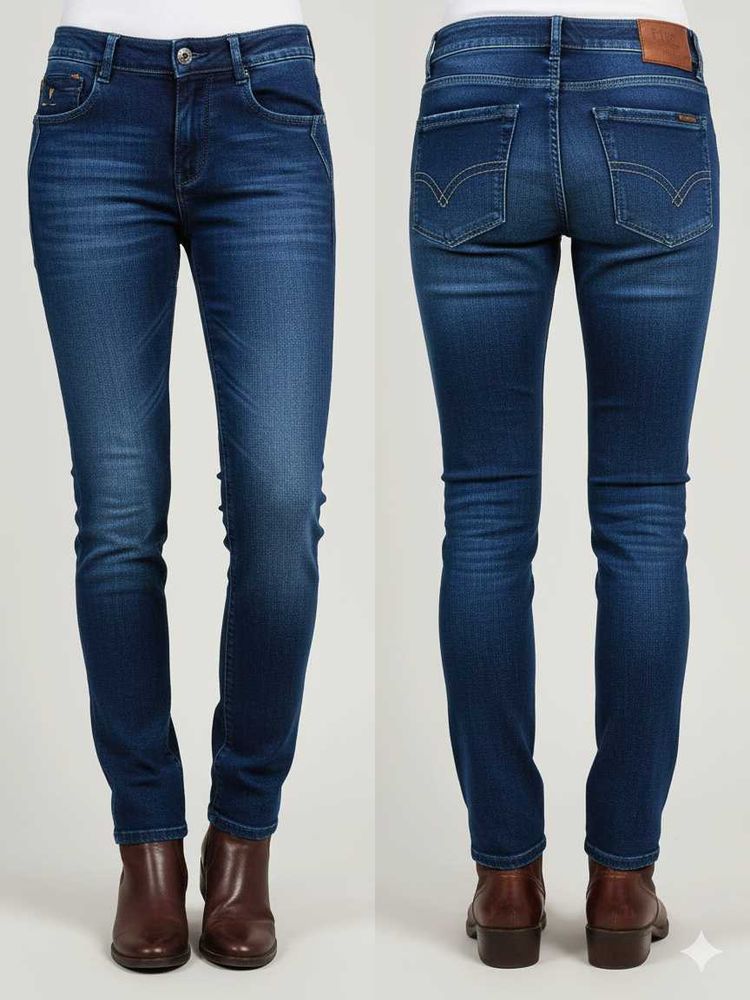 Dark Blue Jeans Slim Fit Denim Pants