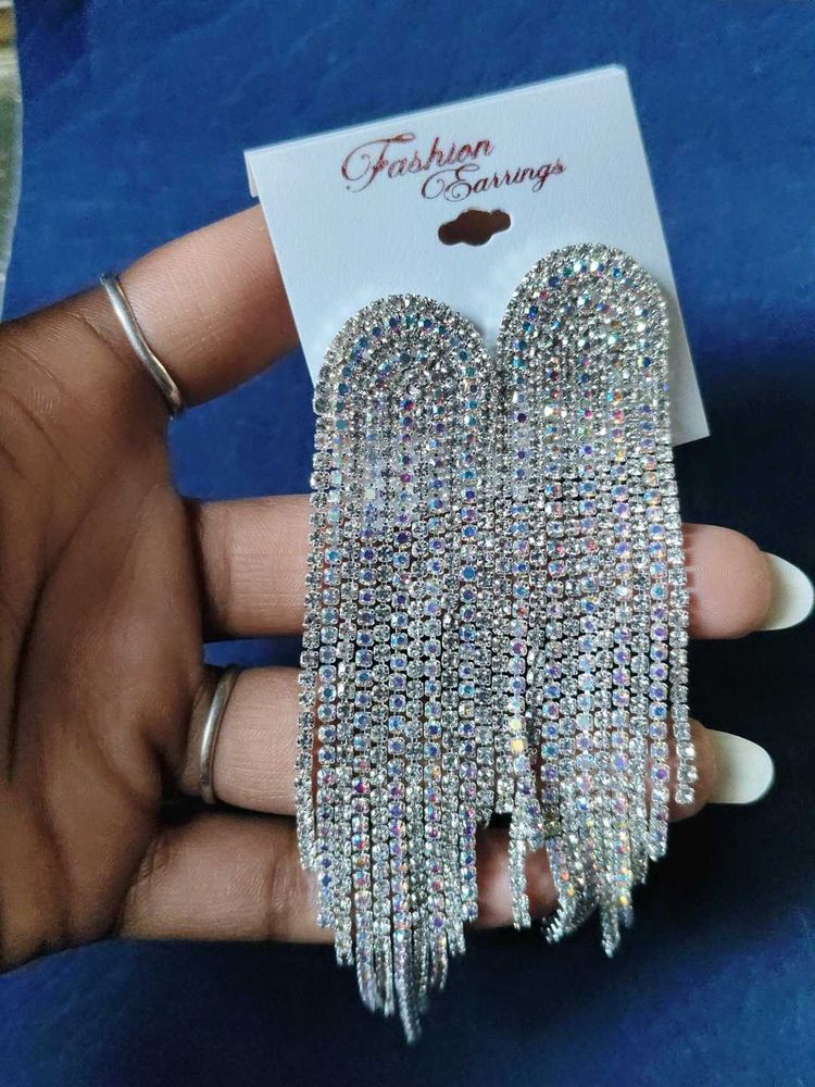 Dazzling Rhinestone Tassel Earrings