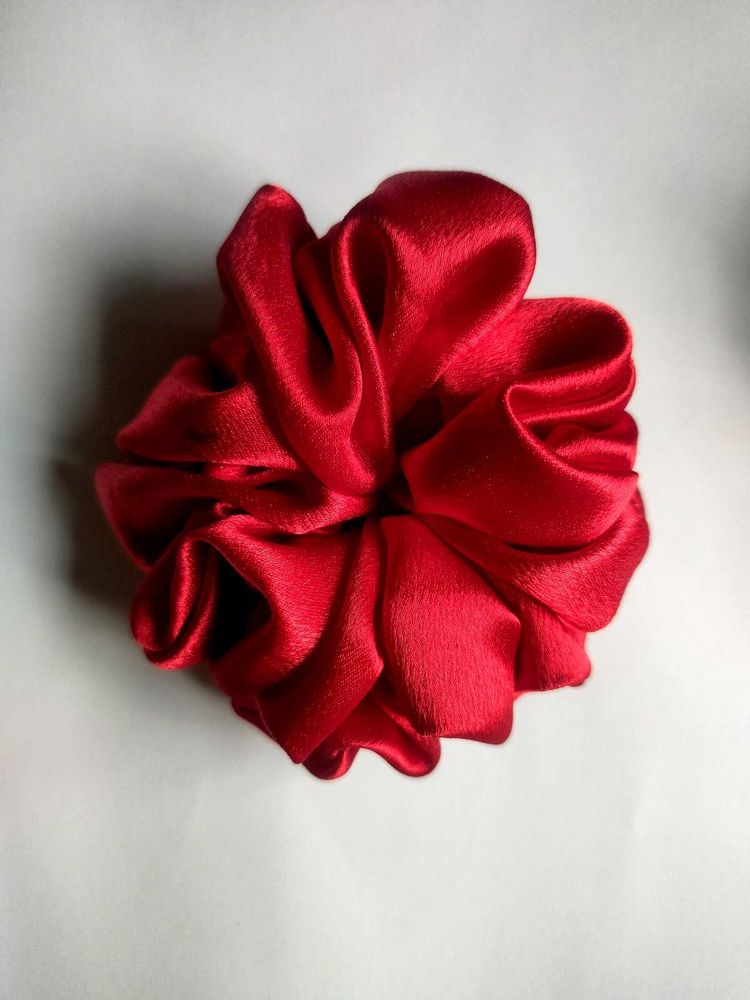 Red Satin Scrunchie