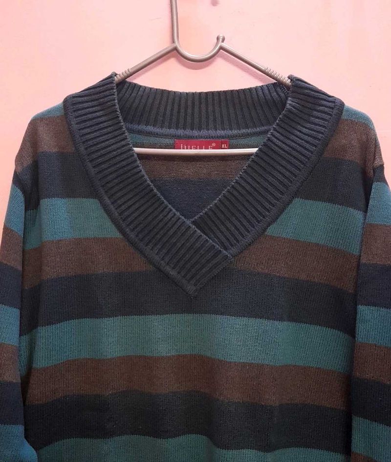 Striped V-Neck Sweater