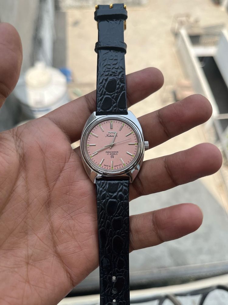 Hmt Kohinoor Pink Dial ( Transparent Back)
