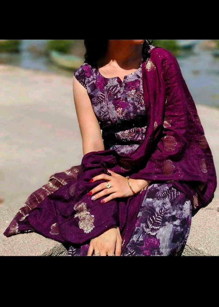 Elegant Purple Salwar Kameez Suit