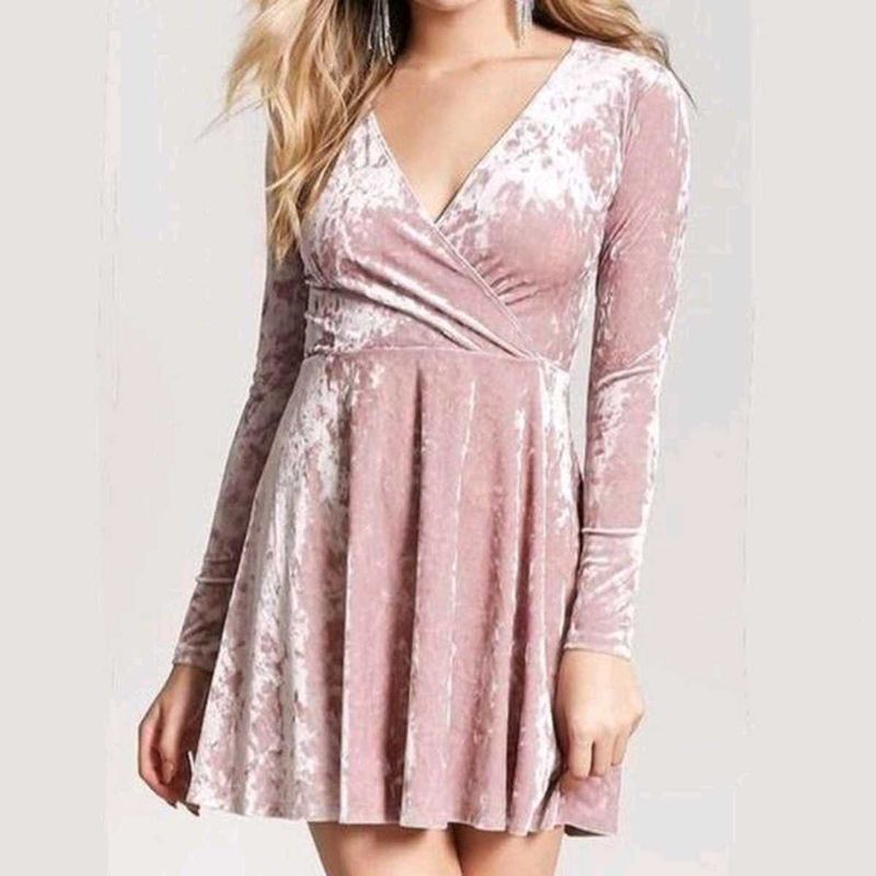 Pink Velvet Mini Dress