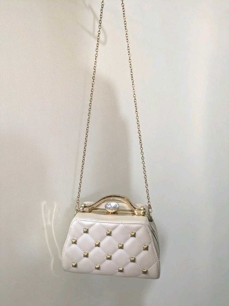 Ivory Luxe Golden Bag