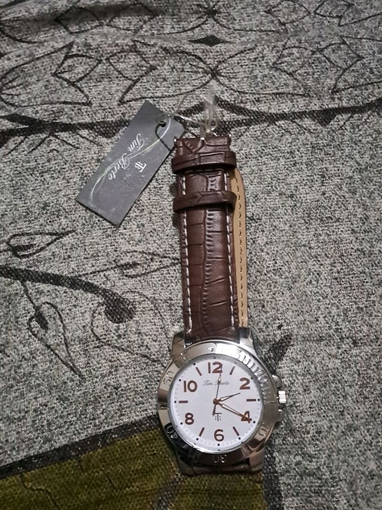 Brand New Tim Berto Watch In Brown Strap