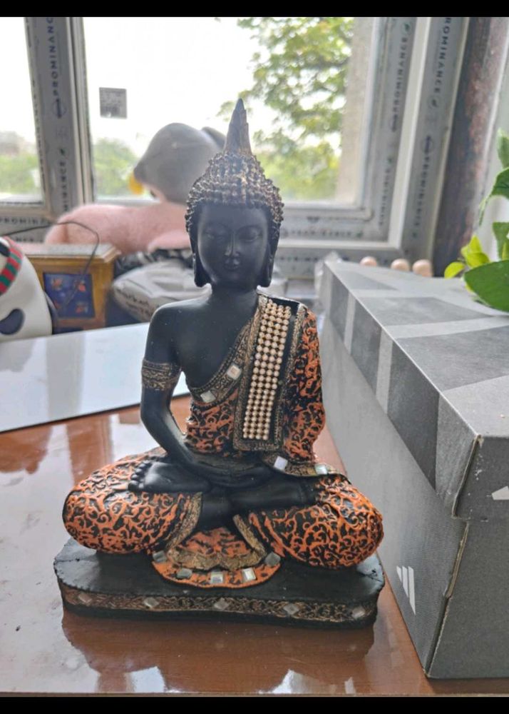 Elegant Black Buddha Statue in Meditative Pose