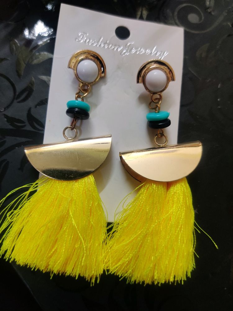 Yellow Tassel Earrings