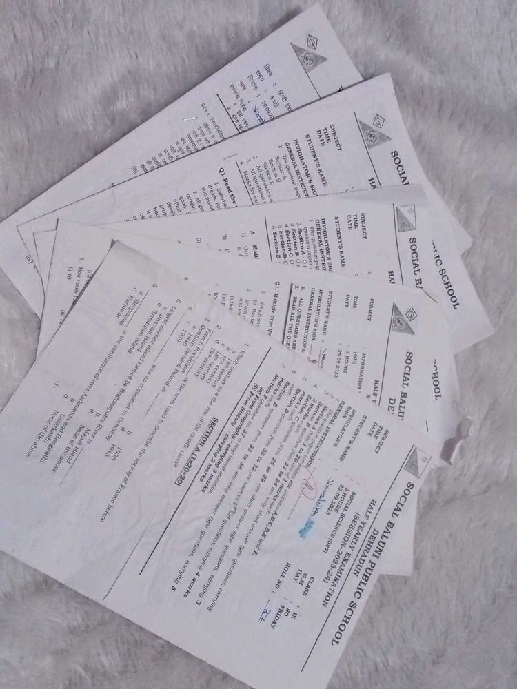 Class 9th Half Yearly Paper