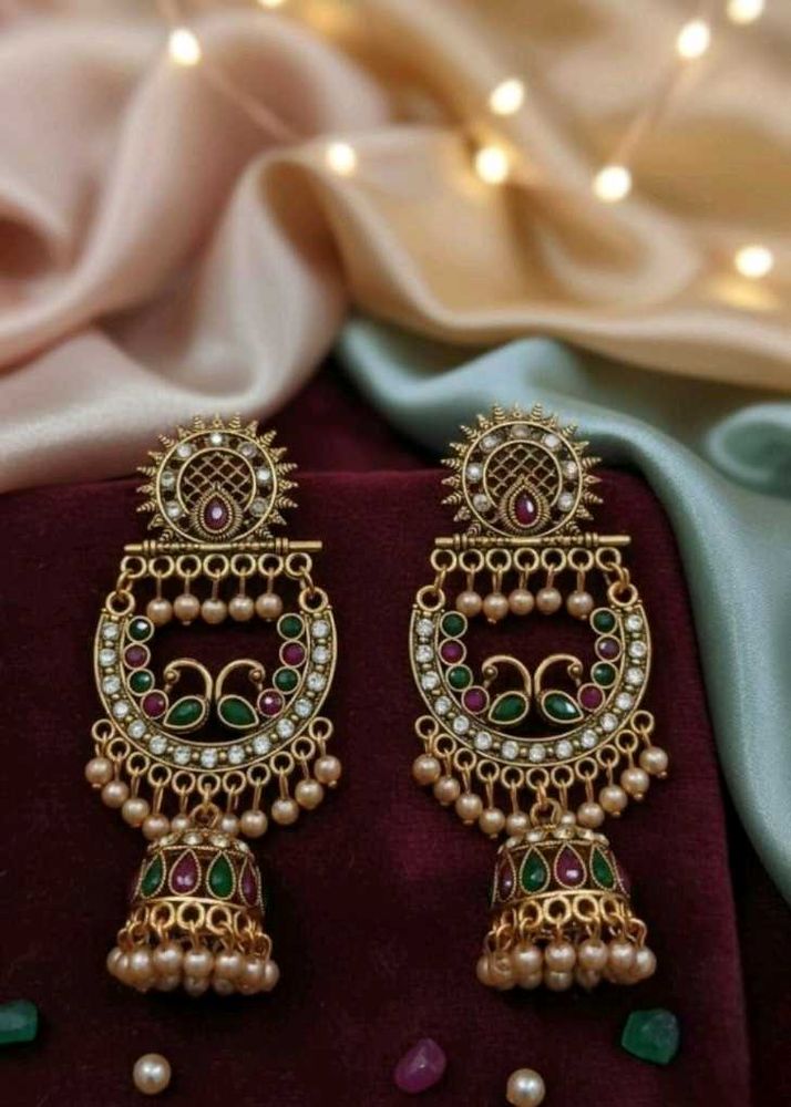 Jhumka Peacock Earrings