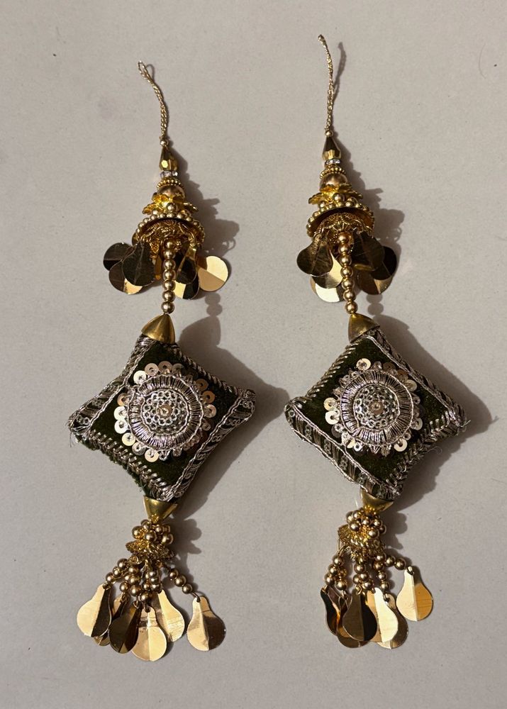 Mehendi Green latkan/ Tassels For Lehenga Blouses
