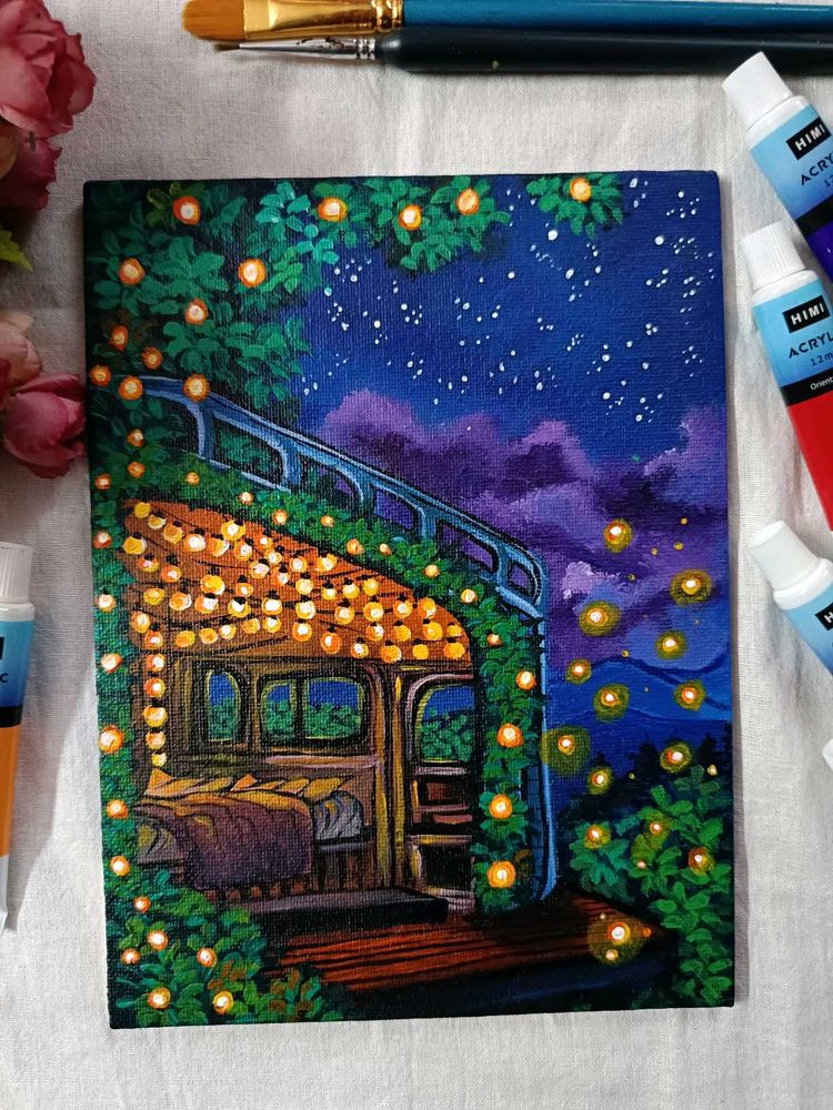 Aesthetic Lamp Landscape Painting