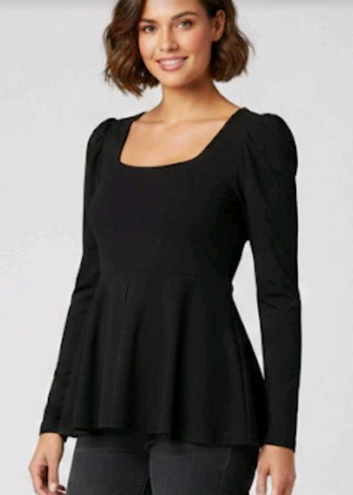 Elegant Black Peplum Top