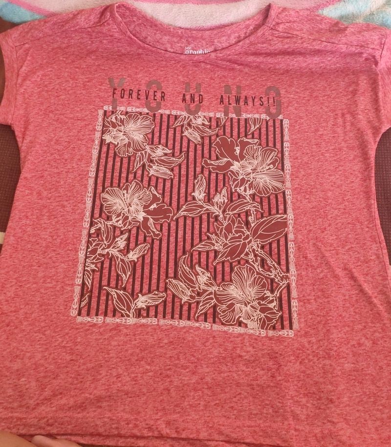 DJ&amp;C My Graphic Tee, Size:-L, Color:- Red