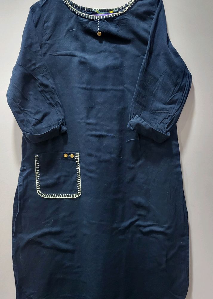 Avaasa - Navy Blue Kurta (NO DAMAGES)