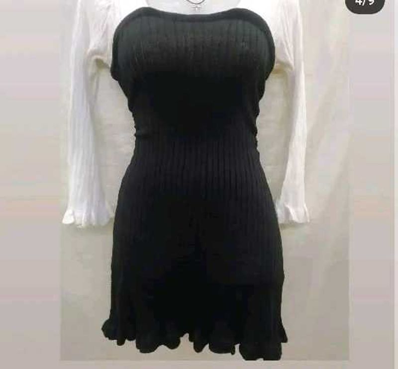 A Cute Mini Black And White Dress