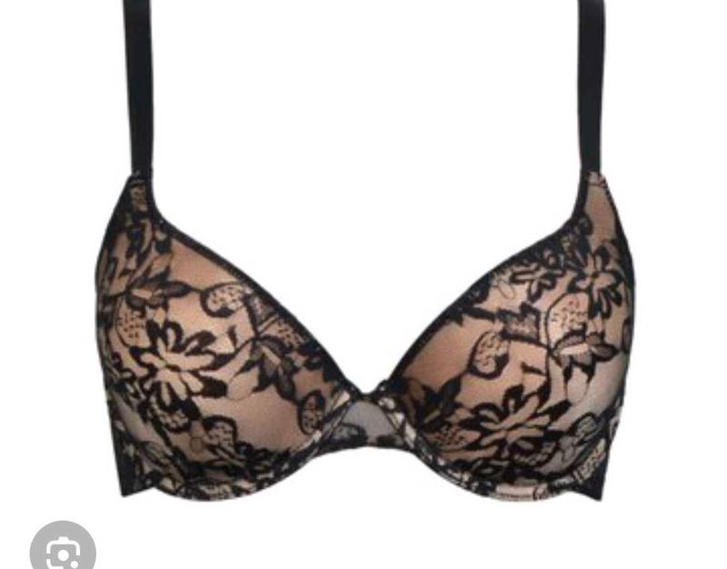 Lace Detail Velvet Embroidery Bra With Pentyi