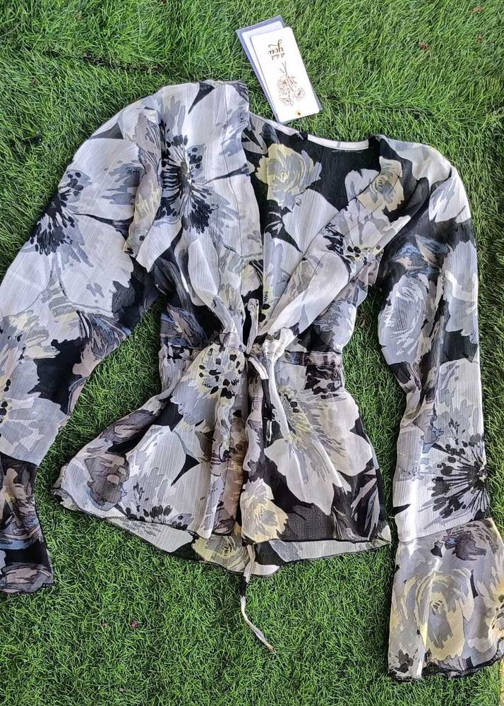 💐Floral Sheer Top💐