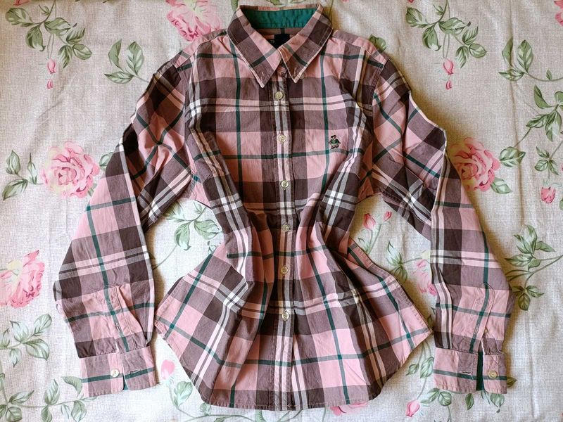 Pink &amp; Brown Plaid Long Sleeve