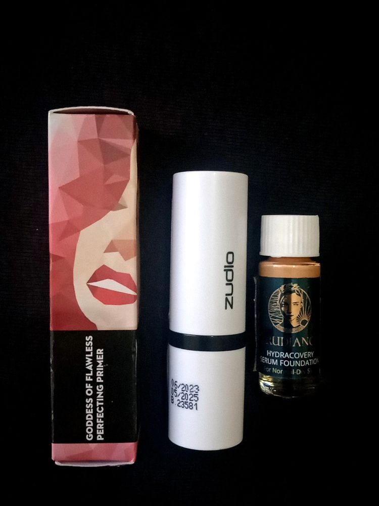 Sugar Primer+Trudiance Foundation+Zudio Lipstick