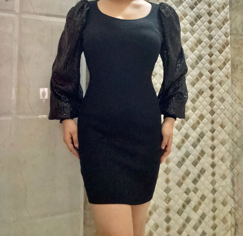 Little Black Dress with Statement Sleeves