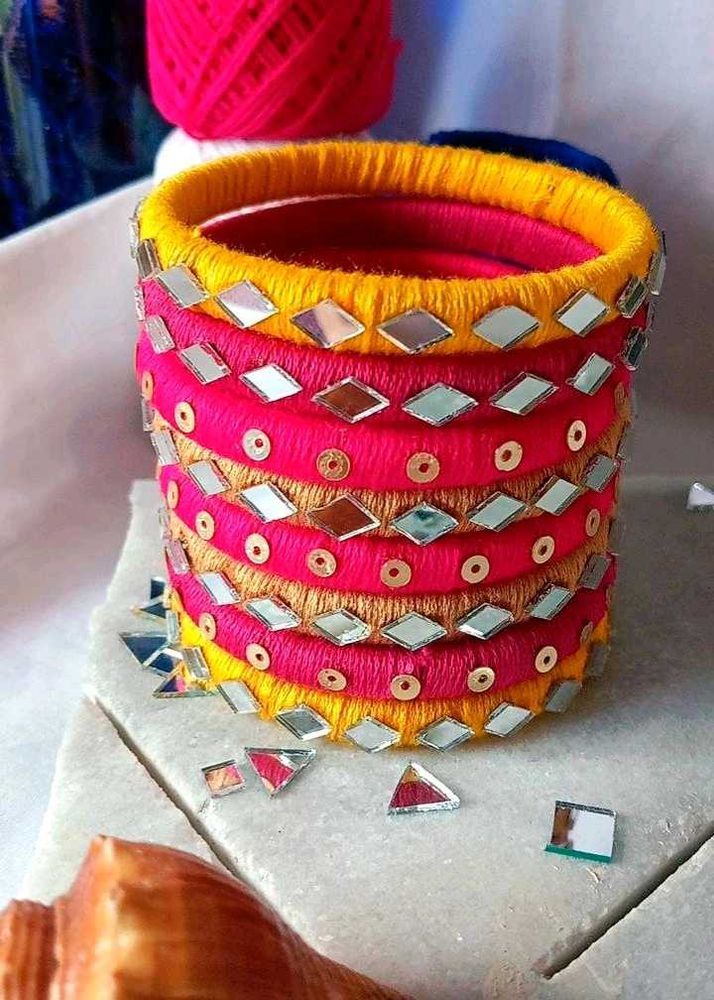 Handcrafted Thread Bangles 💕💛
