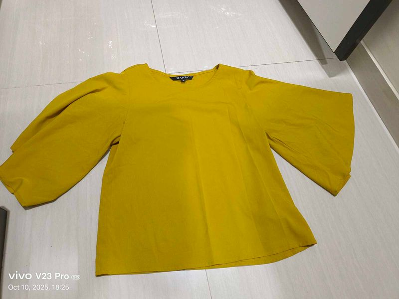Mustard Bell Sleeve Top