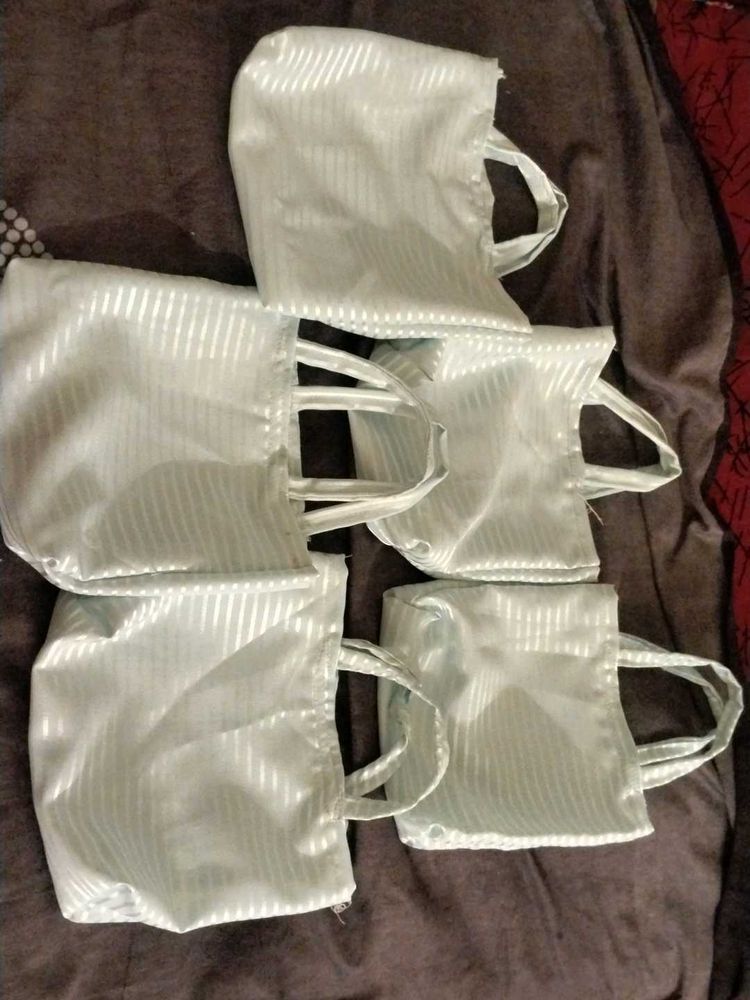 Miniature Satin Tote Bags (Set of 5)