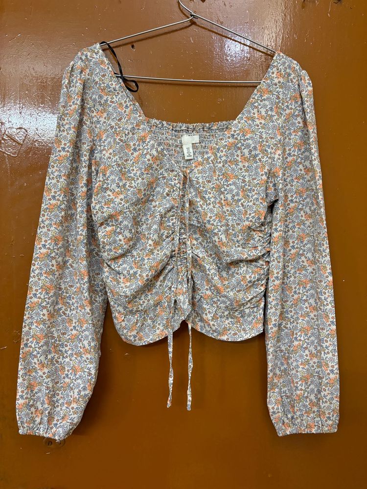 H&amp;m Blouson Crop Top
