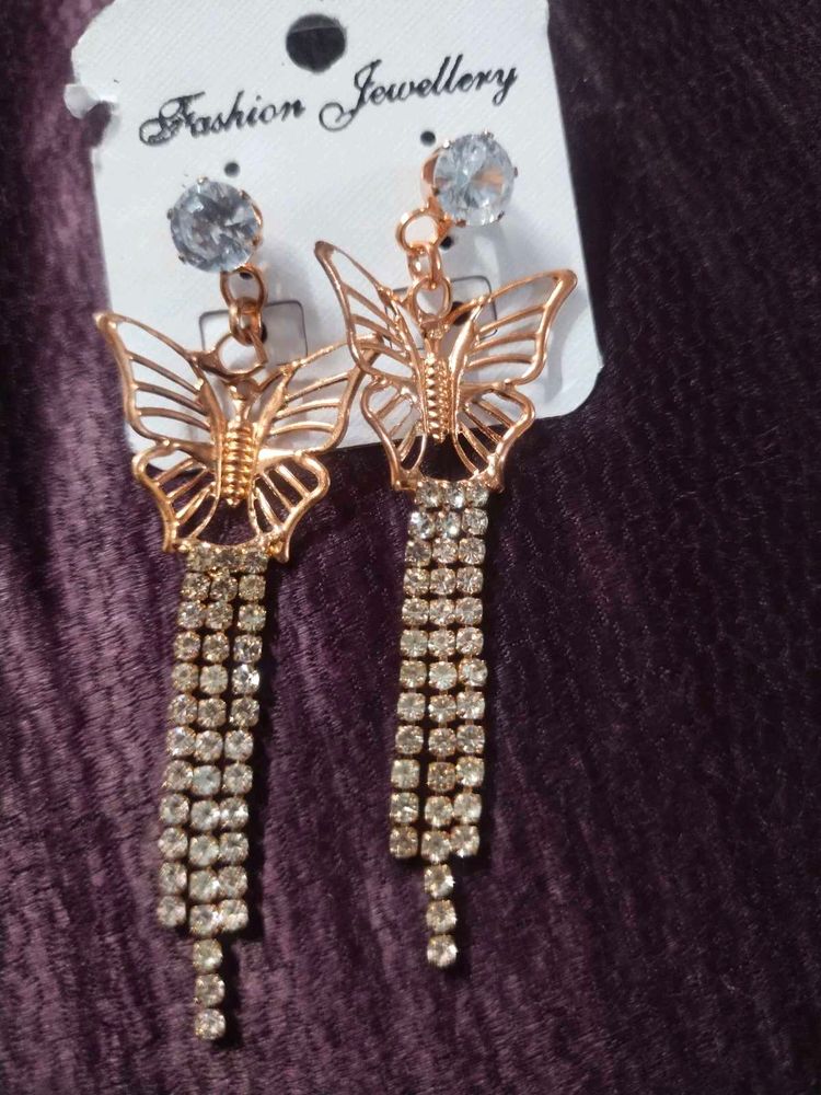 Beautiful Butterfly Long Earring