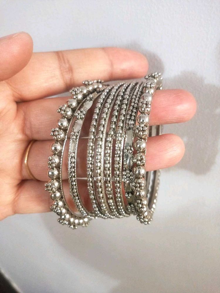 Tarnish free Silver-Plated Bangles Set