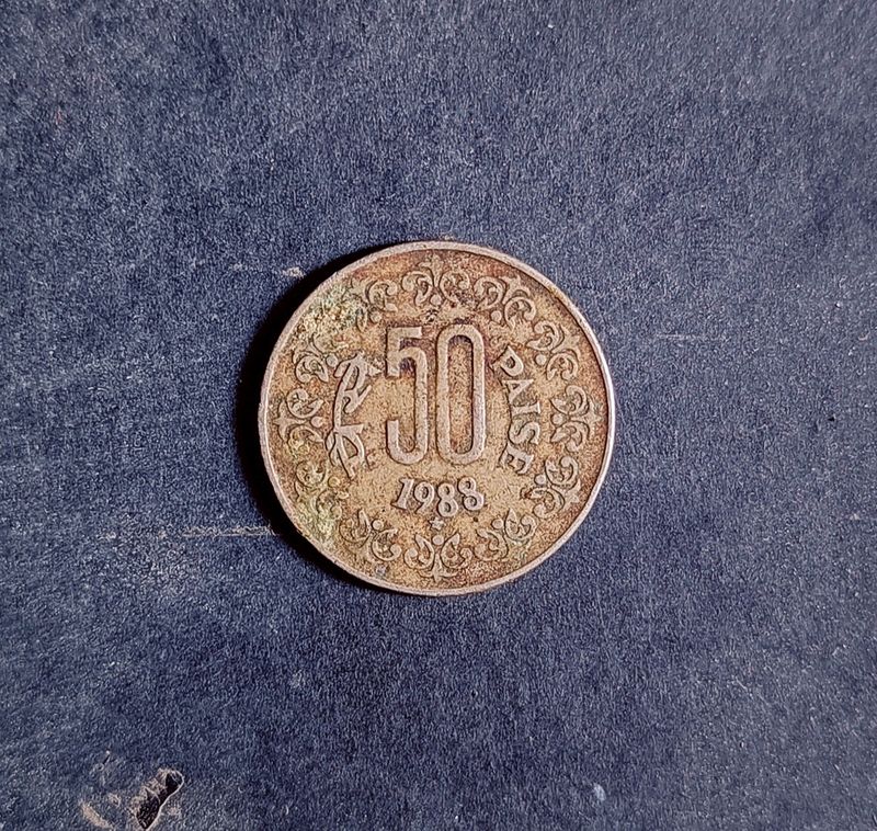 50 Paise Cu-Ni1989 Hyderabad Mint Extremely Rare Coin Fine Condition