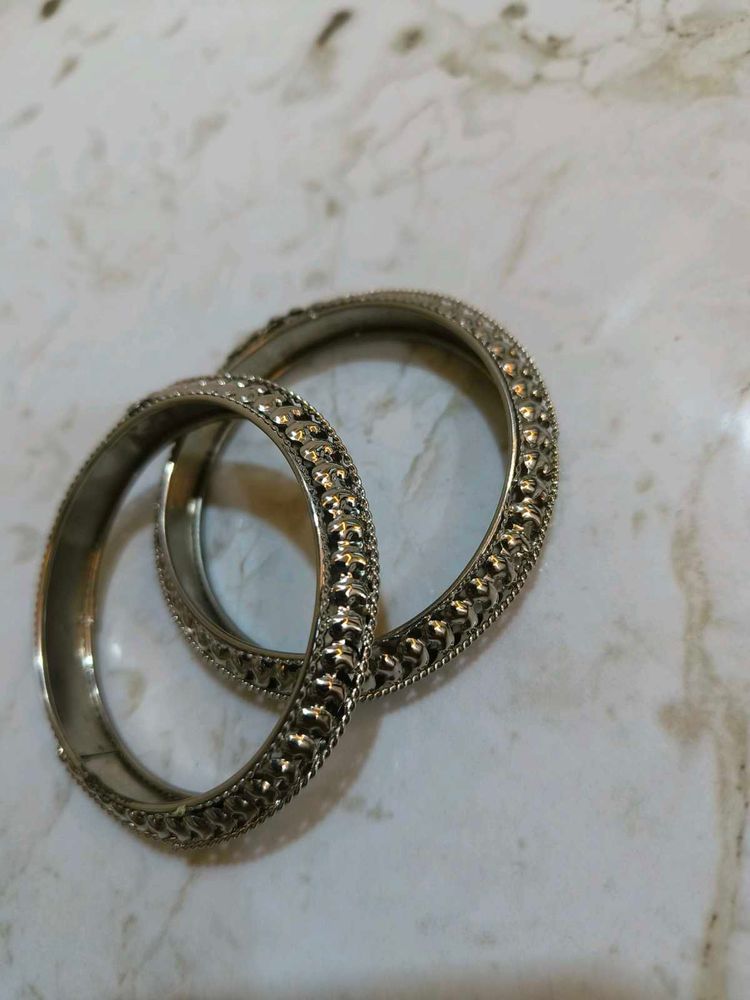 Silver Tone Rhinestone Bangles