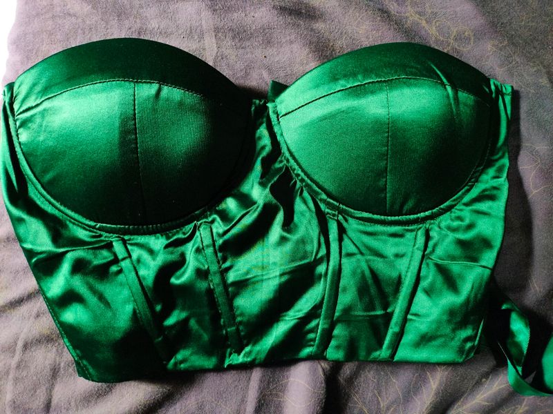 Shiny Sexy Shein Strapless Corset Top