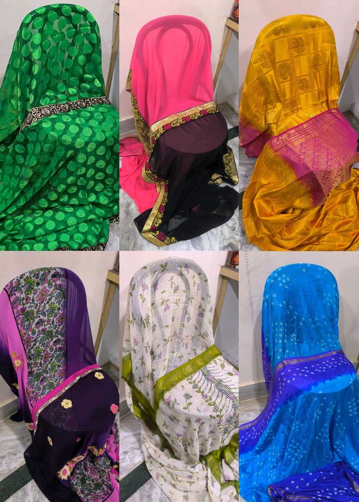 Set Of 6 Beautiful Sarees