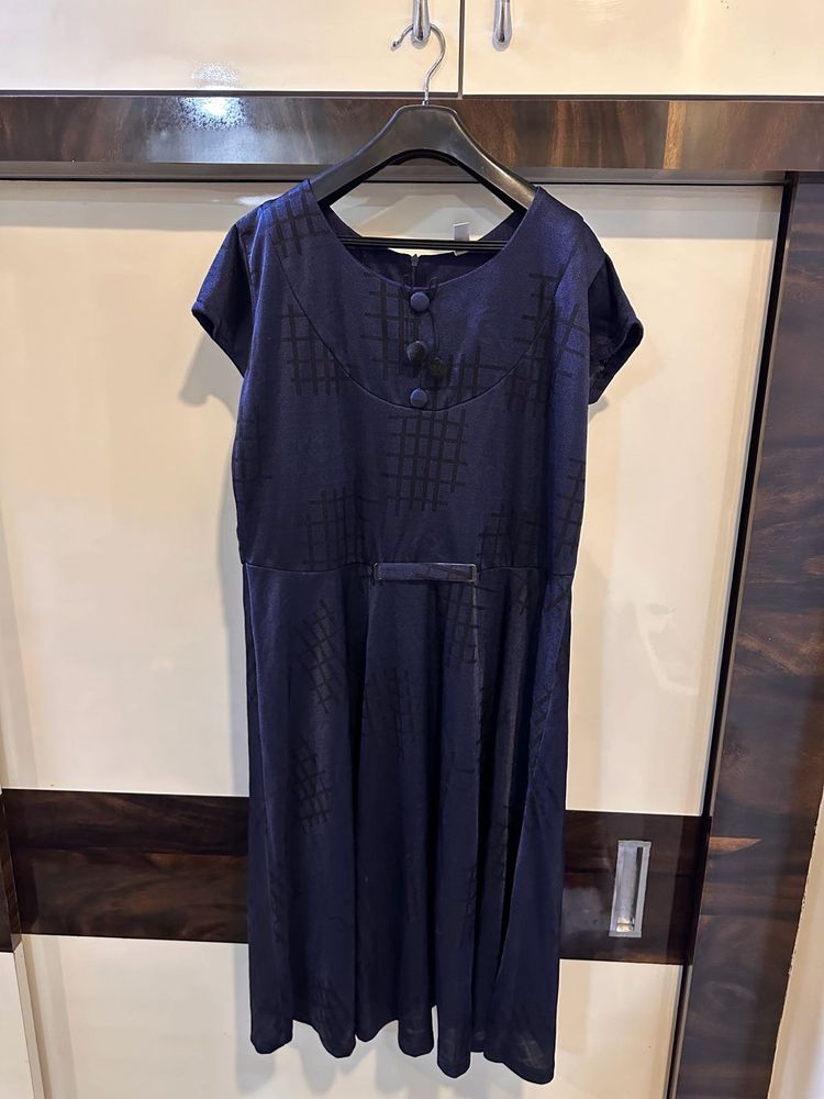 Navy Blue Midi Dress