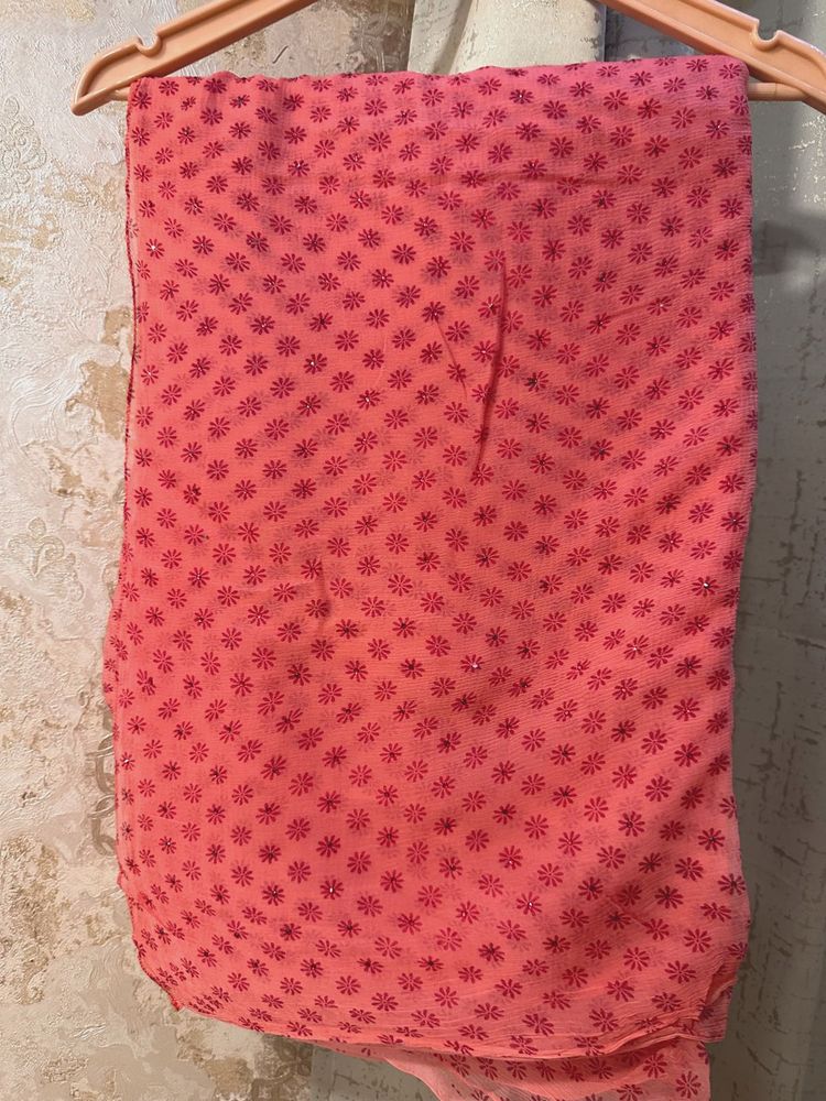 Beautiful Pretty Pink Beaded Saree