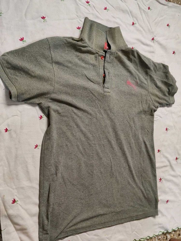Stylish Grey Polo T-Shirt