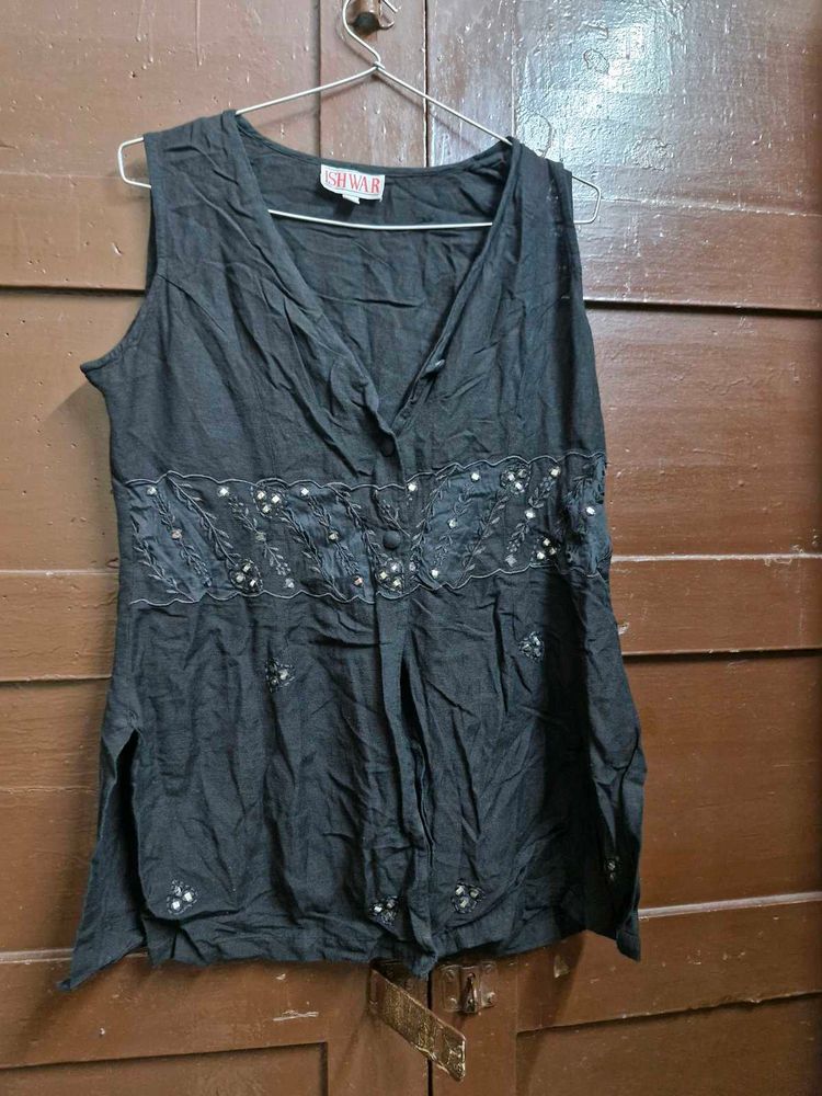 Black Embellished Top