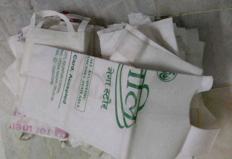 Pack Of Red And White Cloth Bags