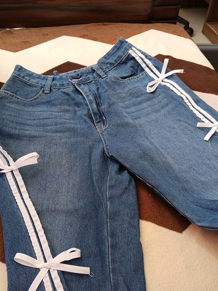 Cute Bow Denim Jeans