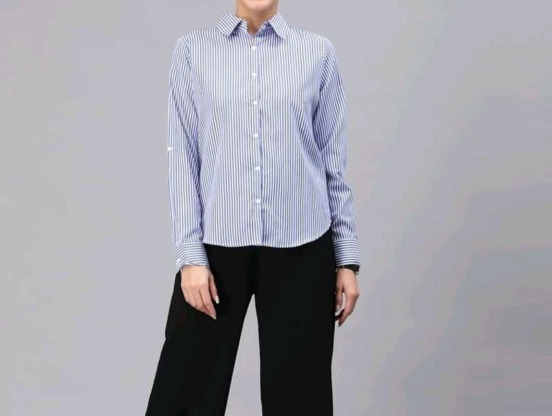 Striped Blue &amp; White Shirt