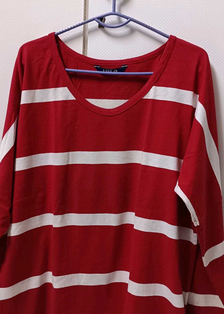 Red &amp; White Striped Top