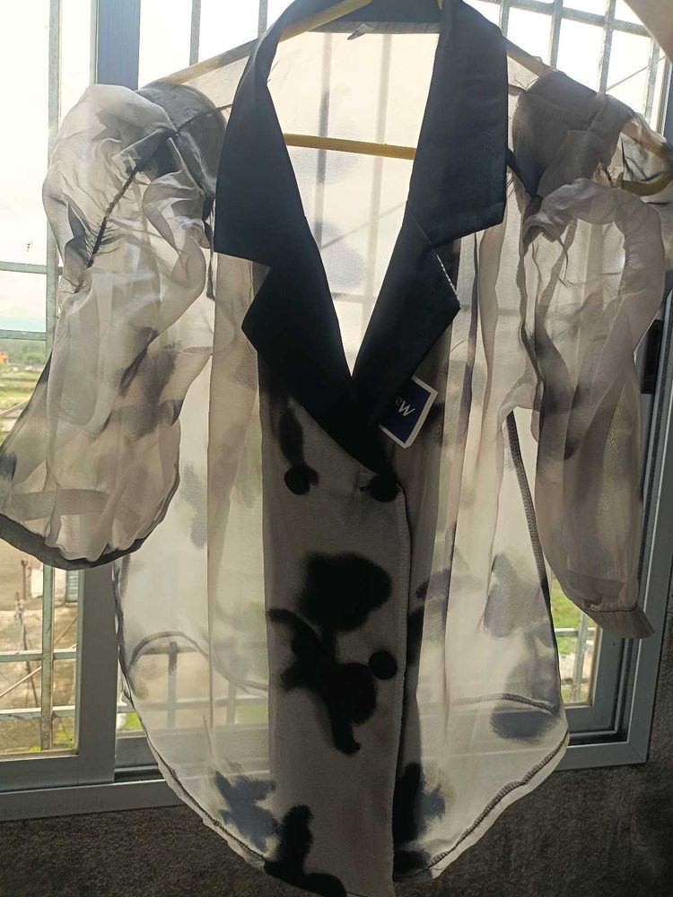 Sheer Print Blouse