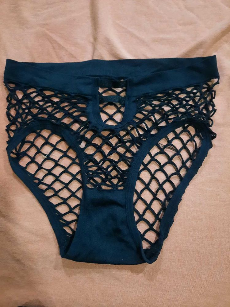 Sixy Panty Teal Fishnet Detail Panties